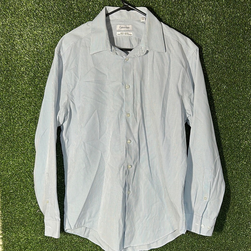 Calvin Klein Blue Dress Shirt Classic Design